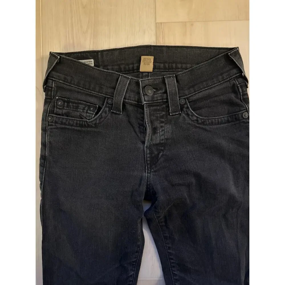 True‎ Religion Mens ROCCO Relaxed Skinny Black Denim Jeans 29x25 Casual Classic